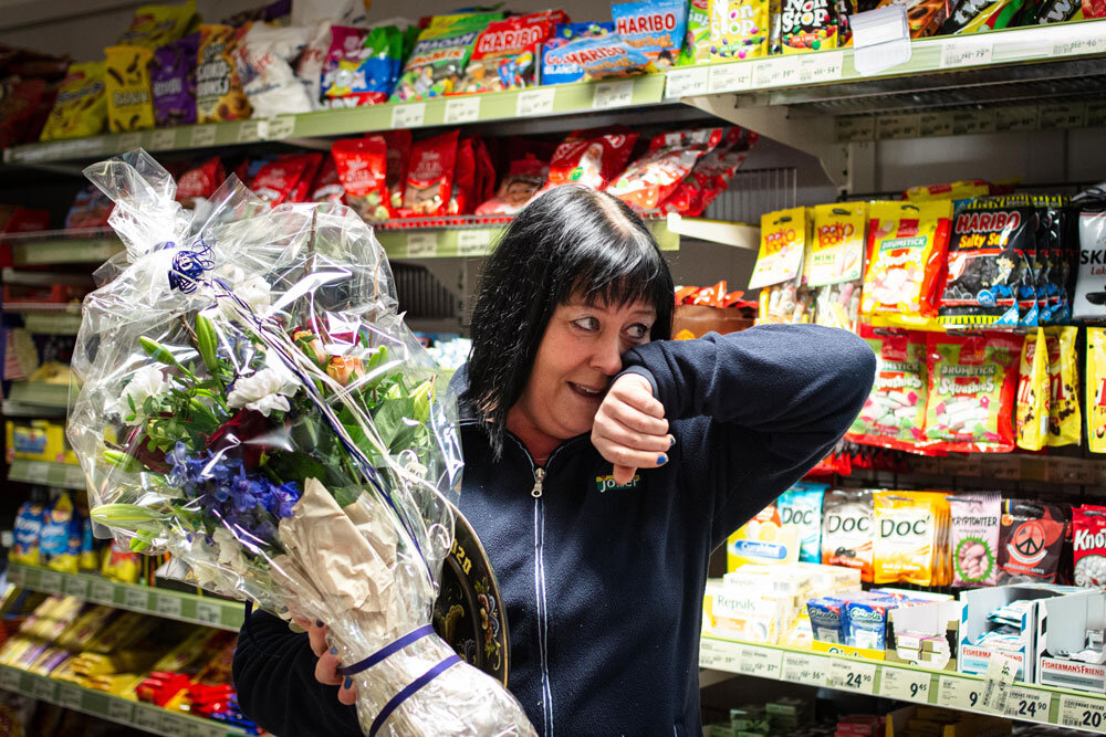 Kvinne med blomster